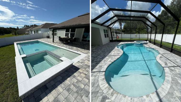 What is the difference between gunite, fiberglass, and vinyl pools